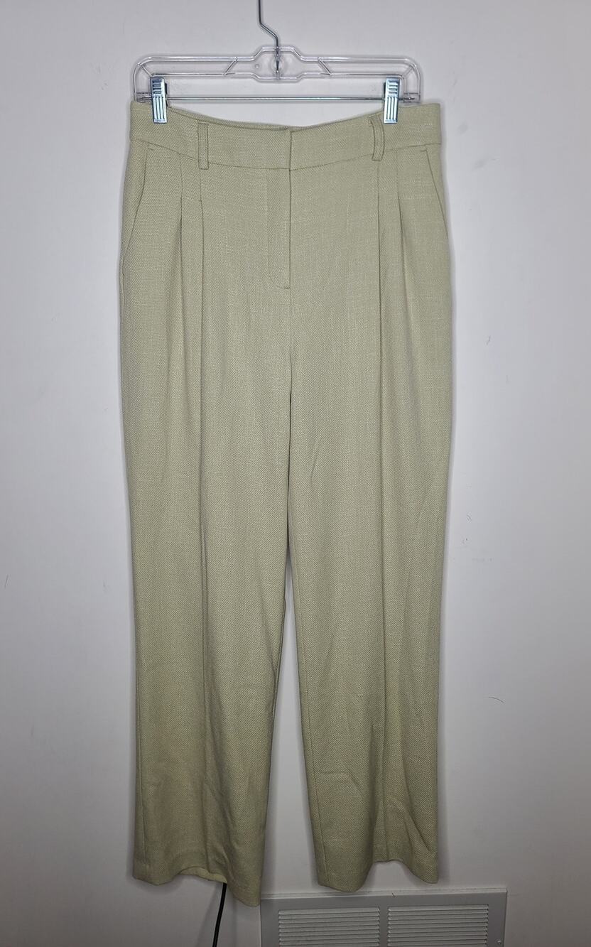 House of Harlow 1960 light sage green wide leg pleated dress pants - 8